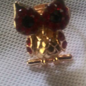 Gold Tone Wise Owl Ring Adjustable
